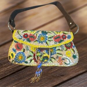 Mary Frances Floral Embroidered Handbag